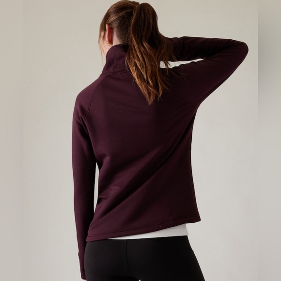 NWT Athleta Polartec Funnel Neck Spice Cabernet Sweatshirt Size Small - Picture 3 of 10